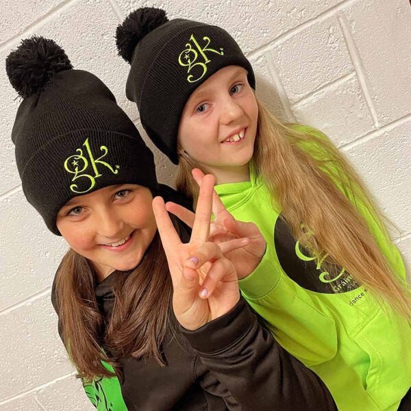 GK Stage Academy Black and Green Hoody Beanie